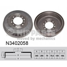 N3402058 NIPPARTS Гальмівний барабан