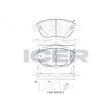 181809-203 ICER Комплект гальмівних колодок дисковий гальм