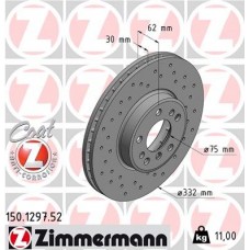 150.1297.52 ZIMMERMANN Гальмівний диск
