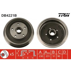 DB4221B TRW Гальмівний барабан