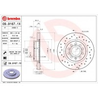 09.9167.1X BREMBO Гальмівний диск