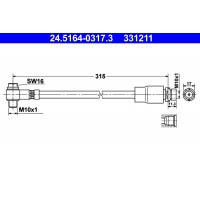 24.5164-0317.3 ATE Гальмівний шланг
