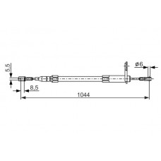1 987 477 812 BOSCH Тросик, cтояночный тормоз