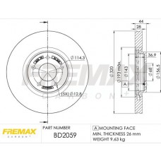 BD-2059 FREMAX Гальмівний диск