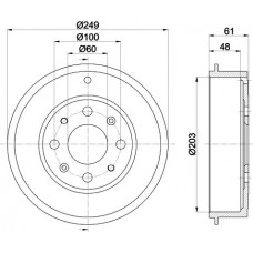 8DT 355 300-681 HELLA PAGID Гальмівний барабан