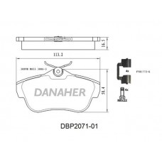 DBP2071-01 DANAHER Комплект гальмівних колодок дисковий гальм
