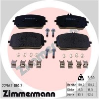 22962.180.2 ZIMMERMANN Комплект гальмівних колодок дисковий гальм