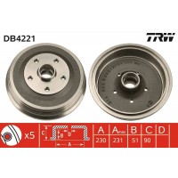 DB4221 TRW Гальмівний барабан
