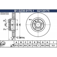 B1.G230-0175.1 GALFER Гальмівний диск