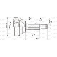 CVJ5022.10 OPEN PARTS Шарнирный комплект, Привідний вал