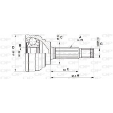 CVJ5022.10 OPEN PARTS Шарнирный комплект, Привідний вал