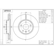 L6F931S AISIN Гальмівний диск