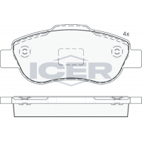 181659 ICER Комплект гальмівних колодок дисковий гальм
