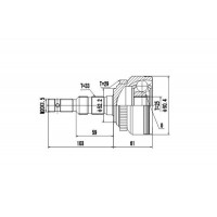 DCV844006 DYNAMATRIX Шарнирный комплект, Привідний вал