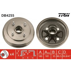 DB4255 TRW Гальмівний барабан