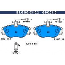B1.G102-0310.2 GALFER Комплект гальмівних колодок дисковий гальм