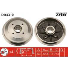 DB4310 TRW Гальмівний барабан