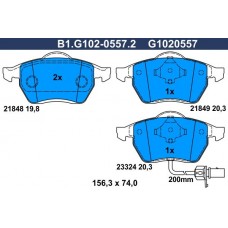 B1.G102-0557.2 GALFER Комплект гальмівних колодок дисковий гальм