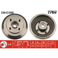 DB4338B TRW Гальмівний барабан