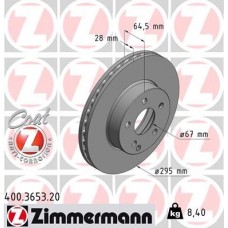 400.3653.20 ZIMMERMANN Гальмівний диск