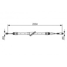 1 987 477 699 BOSCH Тросик, cтояночный тормоз