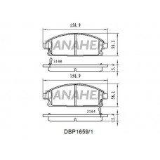 DBP1659/1 DANAHER Комплект гальмівних колодок дисковий гальм
