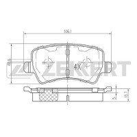 BS-1030 ZEKKERT КомплеК т гальмівних колодок, дискове гальмо