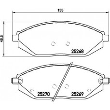 P 10 054 BREMBO Комплект гальмівних колодок дисковий гальм