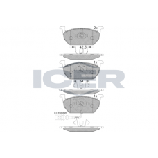 182189 ICER Комплект гальмівних колодок дисковий гальм