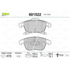 601522 VALEO Комплект гальмівних колодок дисковий гальм