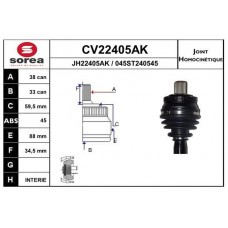 CV22405AK EAI Шарнирный комплект, Привідний вал