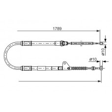 1 987 477 540 BOSCH Тросик, cтояночный тормоз
