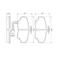 0 986 424 012 BOSCH Комплект гальмівних колодок, дискове гальмо