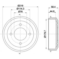 8DT 355 300-861 HELLA PAGID Гальмівний барабан