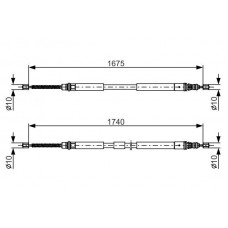 1 987 482 144 BOSCH Тросик, cтояночный тормоз