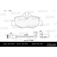 E110284 MILES Комплект гальмівних колодок дисковий гальм