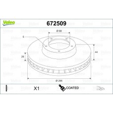 672509 VALEO Гальмівний диск