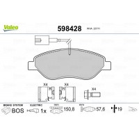 598428 VALEO КомплеК т гальмівних колодок, дискове гальмо