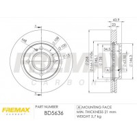 BD-5636 FREMAX Гальмівний диск