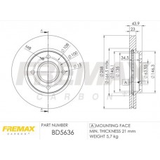 BD-5636 FREMAX Гальмівний диск