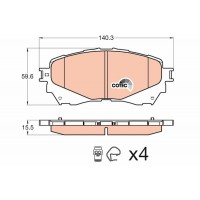 GDB3580 TRW Комплект гальмівних колодок дисковий гальм