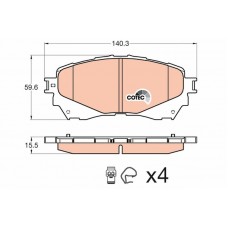 GDB3580 TRW Комплект гальмівних колодок дисковий гальм