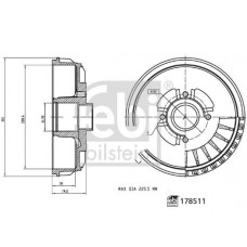 178511 FEBI BILSTEIN Гальмівний барабан