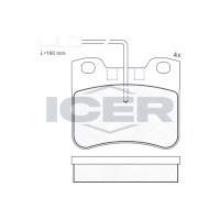 180788-202 ICER Комплект гальмівних колодок дисковий гальм