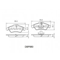 DBP980 DANAHER Комплект гальмівних колодок дисковий гальм