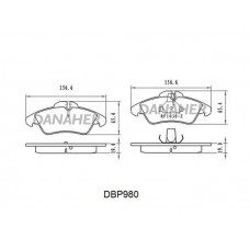 DBP980 DANAHER Комплект гальмівних колодок дисковий гальм