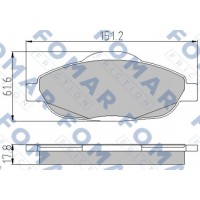 FO 929581 FOMAR Friction Комплект гальмівних колодок дисковий гальм