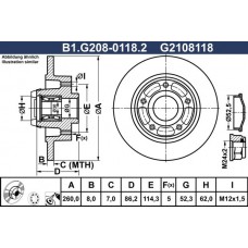 B1.G208-0118.2 GALFER Гальмівний диск