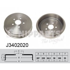 J3402020 NIPPARTS Гальмівний барабан