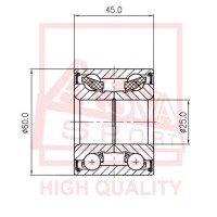 DAC25600045 ASVA Підшипник ступиці колеса